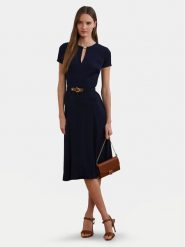 LAUREN RALPH LAUREN Sukienka koktajlowa 200973369001 Granatowy Regular Fit. Niebieskie sukienki Lauren Ralph Lauren, bez wzorów, z syntetyku, wizytowe, bez kołnierzyka, bez ramiączek. Za 1,199.00 zł.