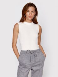 Boss Top Feskies 50473237 Biały Slim Fit. Białe topy Boss, xs, bez wzorów, z wiskozy, bez kołnierzyka, bez ramiączek. Za 599.99 zł.