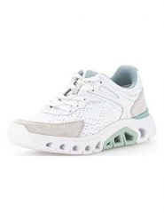 Gabor Skórzane sneakersy w kolorze biało-błękitno-szarym rozmiar: 38. Białe trampki Gabor, bez wzorów, z materiału, bez zapięcia. Za 296.35 zł.