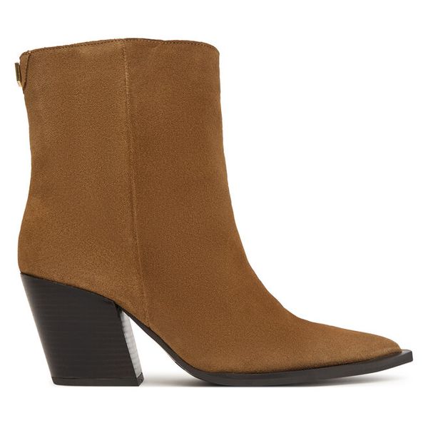 Botki Steve Madden. Brązowe botki Steve Madden, bez wzorów, bez obcasa, na słupku, bez zapięcia. Za 859.99 zł.