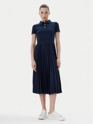 Tommy Hilfiger Sukienka codzienna WW0WW44448 Granatowy Regular Fit. Niebieskie sukienki TOMMY HILFIGER, na co dzień, s, bez wzorów, z bawełny, bez kołnierzyka, bez ramiączek, proste. Za 489.99 zł.