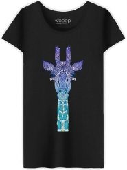 WOOOP Koszulka "Giraffe Mint" w kolorze czarnym rozmiar: S. Czarne bluzki Wooop, s, bez wzorów, z bawełny, bez kołnierzyka, bez ramiączek. Za 52.79 zł.