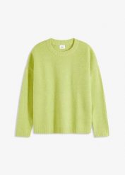Sweter oversize. Zielone swetry bonprix, bez wzorów, bez ramiączek. Za 109.99 zł.