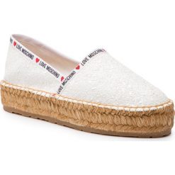 Espadryle LOVE MOSCHINO - JA10193G07JI0100 Bianco. Białe espadryle Love Moschino, z aplikacjami, z materiału, bez obcasa, bez zapięcia. W wyprzedaży za 349.00 zł.