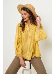 Lin Passion Bluzka w kolorze żółtym rozmiar: 38/40. Żółte bluzki Lin Passion, bez wzorów, z bawełny, klasyczne, bez kołnierzyka, bez ramiączek. Za 170.47 zł.