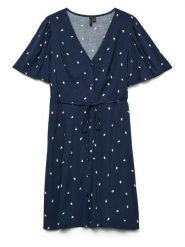 Vero Moda Sukienka w kolorze granatowym rozmiar: XS. Niebieskie sukienki Vero Moda, na imprezę, s, bez wzorów, z wiskozy, klasyczne, bez kołnierzyka, bez ramiączek, mini. Za 61.17 zł.