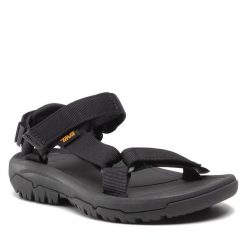 Sandały Teva. Czarne sandały Teva, bez wzorów, sportowe, bez obcasa, bez zapięcia. Za 379.99 zł.