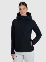 4F Kurtka softshell wiatroodporna membrana 10000 damska - czarna XS. Czarne kurtki sportowe 4f, l, bez wzorów, z dzianiny, z kapturem, wspinaczkowe, windstopper. W wyprzedaży za 219.99 zł.