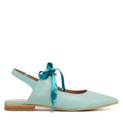 Baleriny Fly London. Niebieskie baleriny Fly London, bez wzorów, bez obcasa. Za 489.99 zł.