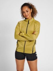 Bluza do piłki ręcznej damska Hummel Cima XK zapinana na zamek. Brązowe bluzy Hummel, na wiosnę, xl, bez wzorów, z dresówki, bez kaptura. Za 229.95 zł.