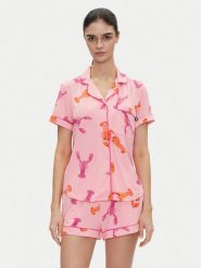 Kate Spade Piżama KSI12749 Różowy Regular Fit. Czerwone piżamy Kate Spade, bez wzorów, bez ramiączek. Za 199.99 zł.