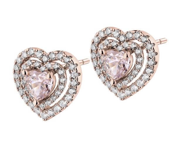 Kolczyki z mosiądzu pozłacane z cyrkoniami - serce. Kolczyki Artelioni, z cyrkonią, pozłacane. Za 229.00 zł.