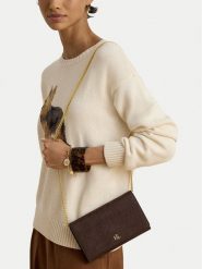 LAUREN RALPH LAUREN Torebka 432P18552001 Brązowy ciemny. Brązowe listonoszki Lauren Ralph Lauren, bez wzorów, z nubiku, bez dodatków. Za 989.99 zł.
