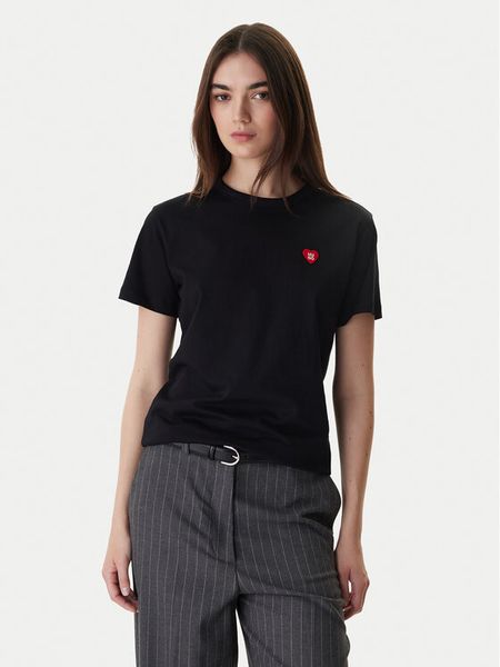 HUGO T-Shirt Damacia 50562145 Czarny Regular Fit. Czarne t-shirty Hugo, xl, bez wzorów, z bawełny, bez kołnierzyka, bez ramiączek. Za 249.99 zł.