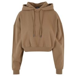 Damska Bluza Z Kapturem O Wysokiej Gramaturze. Brązowe bluzy Urban Classics, xl, bez wzorów, z kapturem. Za 243.99 zł.