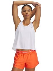 Under Armour Top sportowy w kolorze białym rozmiar: S. Białe koszulki sportowe Under Armour, bez wzorów, bez ramiączek, outdoorowe. Za 63.95 zł.