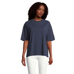 Koszulka Damska Boxy Oversized T-shirt. Niebieskie t-shirty SOL'S, l, bez wzorów, bez kołnierzyka, bez ramiączek. Za 90.99 zł.