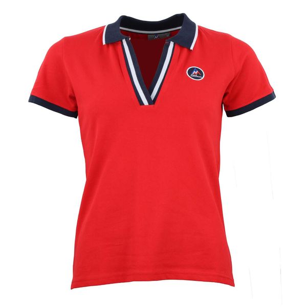 Damska koszulka polo Peak Mountain Asfalte. Czerwone koszulki polo Peak Mountain, bez wzorów, bez ramiączek. W wyprzedaży za 109.05 zł.