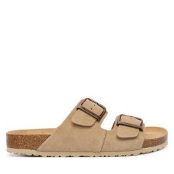 Klapki Tamaris. Brązowe klapki Tamaris, bez wzorów, bez obcasa. Za 329.99 zł.