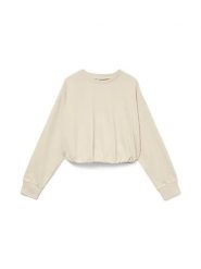 Vero Moda Bluza w kolorze beżowym rozmiar: XL. Brązowe bluzy Vero Moda, xl, bez wzorów, z bawełny, bez kaptura. Za 88.45 zł.
