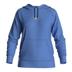 Bluza damska z kapturem Mizuno Athletic Wos. Niebieskie bluzy Mizuno, l, bez wzorów, z materiału, z kapturem. Za 277.20 zł.