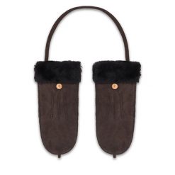 Rękawiczki EMU Australia. Brązowe rękawiczki EMU Australia, bez wzorów, z dzianiny. Za 514.99 zł.