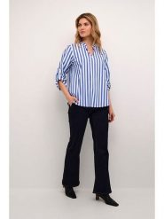 CULTURE Bluzka w kolorze niebiesko-białym rozmiar: XL. Niebieskie bluzki Culture, xl, bez wzorów, bez kołnierzyka, bez ramiączek. Za 92.42 zł.