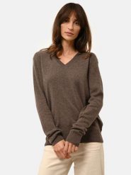 Just Cashmere Kaszmirowy sweter "Nora" w kolorze brązowym rozmiar: XL. Brązowe swetry Just Cashmere, xl, bez wzorów, z kaszmiru, bez ramiączek. Za 417.95 zł.