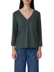 S.Oliver Bluzka w kolorze zielonym rozmiar: 44. Zielone bluzki S.Oliver, s, bez wzorów, bez kołnierzyka, bez ramiączek. Za 73.99 zł.