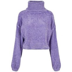 Bluza damska z golfem Urban Classics chenille (GT). Niebieskie bluzy Urban Classics, bez wzorów, bez kaptura. Za 237.00 zł.