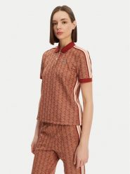 Lacoste Polo DF3364 Brązowy Slim Fit. Brązowe koszulki polo Lacoste, bez wzorów, z bawełny, bez kołnierzyka, bez ramiączek. Za 439.99 zł.