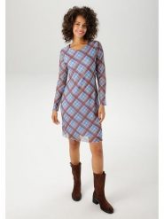 Aniston Sukienka w kolorze błękitno-bordowym rozmiar: 44. Niebieskie sukienki Aniston, bez wzorów, bez kołnierzyka, bez ramiączek, midi. Za 82.99 zł.