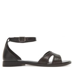 Sandały Lasocki. Czarne sandały Lasocki, bez wzorów, bez obcasa, na płaskiej podeszwie, bez zapięcia. Za 169.99 zł.