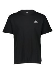 New Balance Koszulka "Uni-ssentials" w kolorze czarnym rozmiar: L-XL. Czarne bluzki New Balance, l, bez wzorów, bez kołnierzyka, bez ramiączek. Za 69.91 zł.