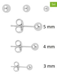 Miu Silver Srebrne kolczyki-wkrętki (3 szt.) rozmiar: onesize. Szare kolczyki Miu Silver, srebrne. Za 91.12 zł.