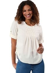 WITT WEIDEN Bluzka w kolorze kremowym rozmiar: 40. Brązowe bluzki WITT WEIDEN, bez wzorów, bez kołnierzyka, bez ramiączek. Za 60.99 zł.