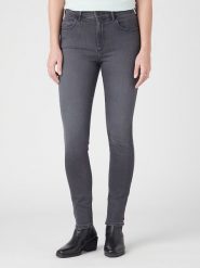 Wrangler Dżinsy "Ashes" - Skinny fit - w kolorze szarym rozmiar: W34/L32. Szare jeansy Wrangler, l, z aplikacjami, z podwyższonym stanem. Za 261.45 zł.