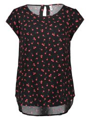 ONLY Koszulka w kolorze czarno-czerwonym rozmiar: 40. Czarne bluzki Only, bez wzorów, z wiskozy, bez kołnierzyka, bez ramiączek. Za 47.94 zł.