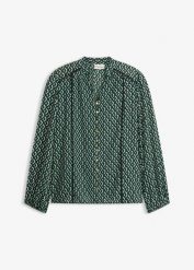 Tunika. Fioletowe tuniki bonprix, bez wzorów, eleganckie, bez kołnierzyka, bez ramiączek. Za 109.99 zł.