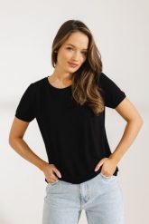 T-SHIRT ROMA MODAL CZARNY XS - Flawless. Czarne t-shirty Flawless, s, bez wzorów, z jeansu, bez kołnierzyka, bez ramiączek. Za 200.00 zł.