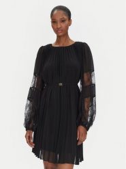 TWINSET Sukienka codzienna 251TP2783 Czarny Loose Fit. Czarne sukienki Twinset, na co dzień, bez wzorów, z syntetyku, bez kołnierzyka, bez ramiączek, proste. Za 659.99 zł.