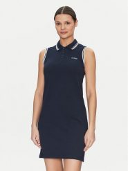 Guess Sukienka codzienna V5GK04 KCOK1 Granatowy Regular Fit. Niebieskie sukienki Guess, na co dzień, l, z aplikacjami, z bawełny, bez kołnierzyka, bez ramiączek, proste. Za 199.99 zł.