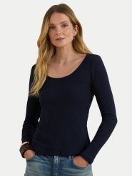 LAUREN RALPH LAUREN Bluzka 200980145002 Granatowy Slim Fit. Niebieskie bluzki Lauren Ralph Lauren, l, bez wzorów, bez kołnierzyka, bez ramiączek. Za 419.99 zł.
