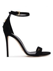 Elisabetta Franchi Sandały SA-89L-66E2-V570 Czarny. Czarne sandały Elisabetta Franchi, bez wzorów, ze skóry, bez obcasa, na szpilce, bez zapięcia. Za 2,439.00 zł.