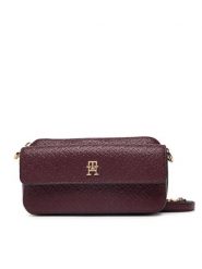 Tommy Hilfiger Torebka Th Icon Camera Bag Mono AW0AW18922 Bordowy. Czerwone listonoszki TOMMY HILFIGER, bez wzorów, ze skóry, bez dodatków. Za 529.99 zł.