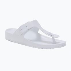 Japonki damskie Scholl Bahia Eva. Białe klapki Scholl, bez wzorów, z materiału, bez obcasa. Za 169.99 zł.