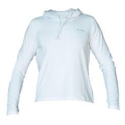 Bluza dresowa sportowa damska W EU Sun Trek LS Hoodie. Białe bluzy Columbia, bez wzorów, z bawełny, bez kaptura. Za 199.99 zł.
