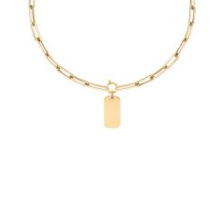 Naszyjnik Łańcuch No.7 z nieśmiertelnikiem pozłacany. Żółte naszyjniki Lilou, pozłacane. Za 453.00 zł.