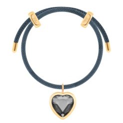 Bransoletka Liana w kolorze ciemnoszarym z zawieszką Icons. Szare bransoletki Lilou, z kryształem, pozłacane. Za 318.00 zł.