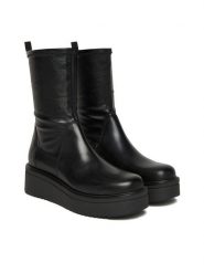 Vagabond Shoemakers Botki Tara 6046-002-20 Czarny. Czarne botki Vagabond Shoemakers, bez wzorów, ze skóry, bez obcasa, na koturnie, bez zapięcia. Za 649.99 zł.